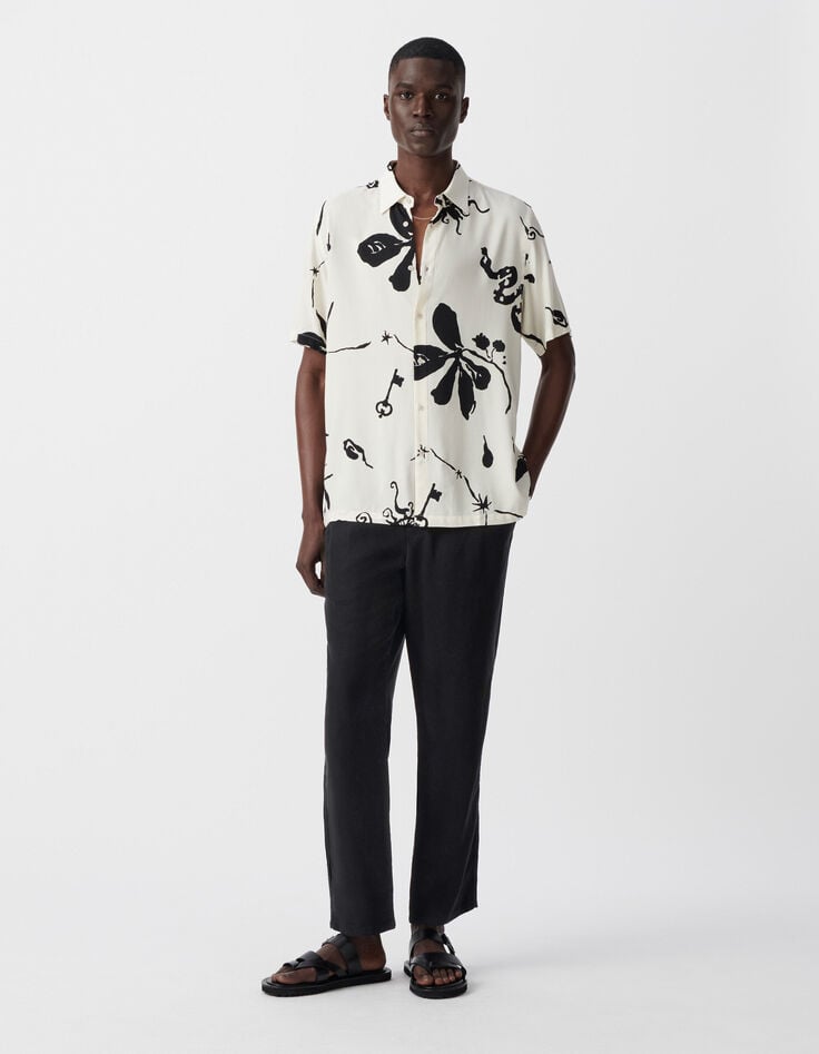 ikks Chemise REGULAR craie imprimé maxi astro Homme