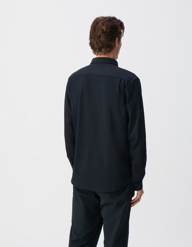 Ikks Chemise REGULAR Marine Manches Longues Interlock Homme