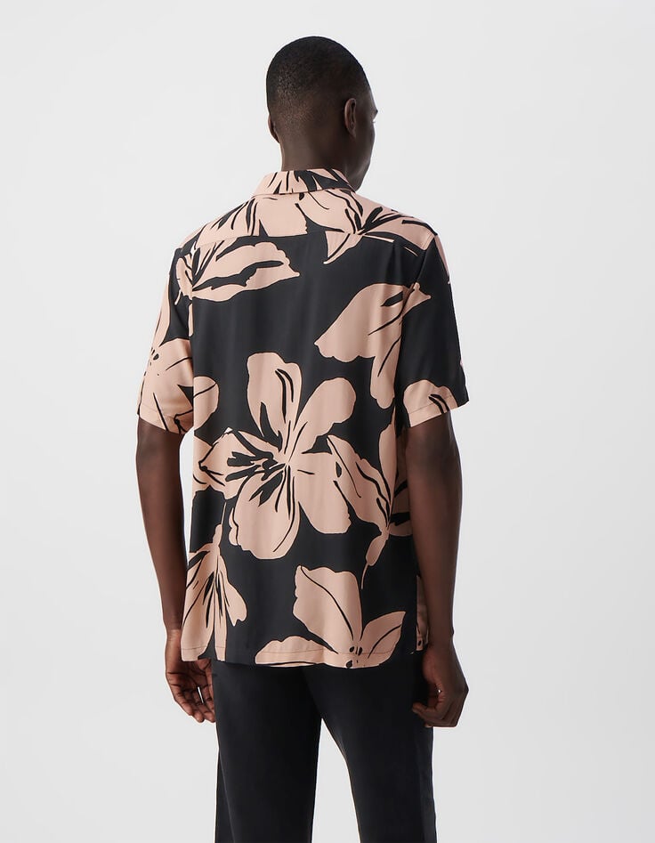 Ikks Chemise REGULAR Rose LENZING™ ECOVERO™ Maxi Fleurs Homme