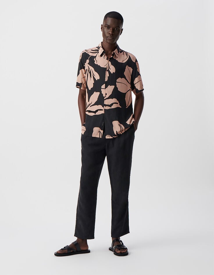 ikks Chemise REGULAR rose LENZING™ ECOVERO™ maxi fleurs Homme