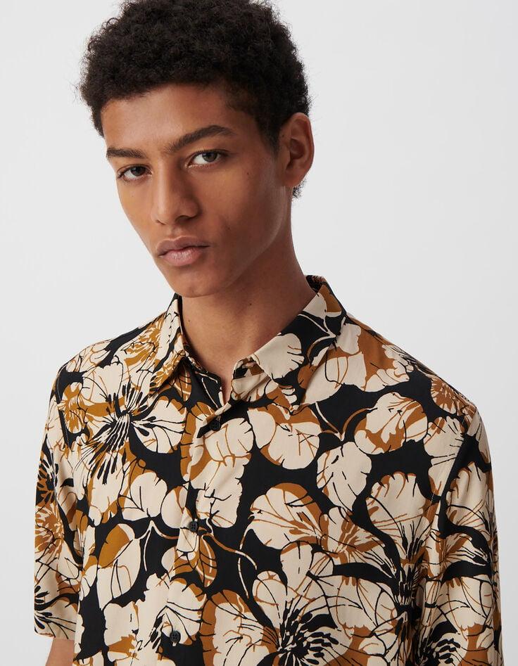 Ikks Chemise REGULAR Safran Imprimé Maxi Fleurs Homme
