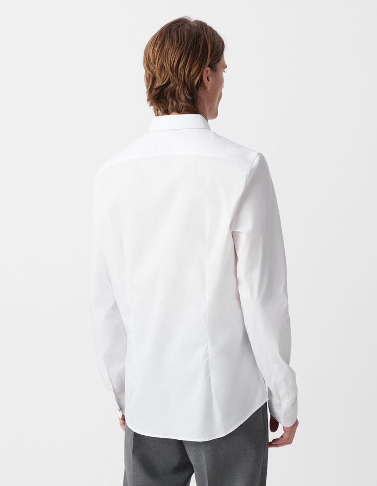Ikks Chemise SLIM Blanche Avec Ligne Noire BasIKKS Homme