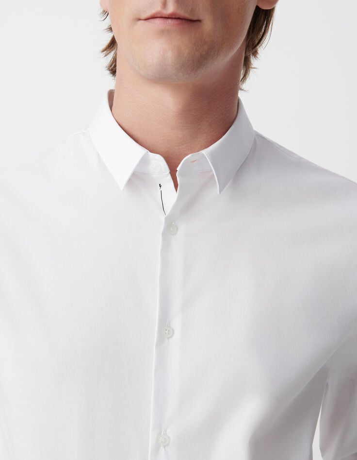 Ikks Chemise SLIM Blanche Avec Ligne Noire BasIKKS Homme