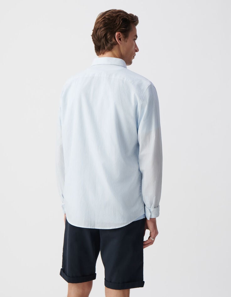 Ikks Chemise SLIM Ciel Motif Rayures Aquarellées Homme