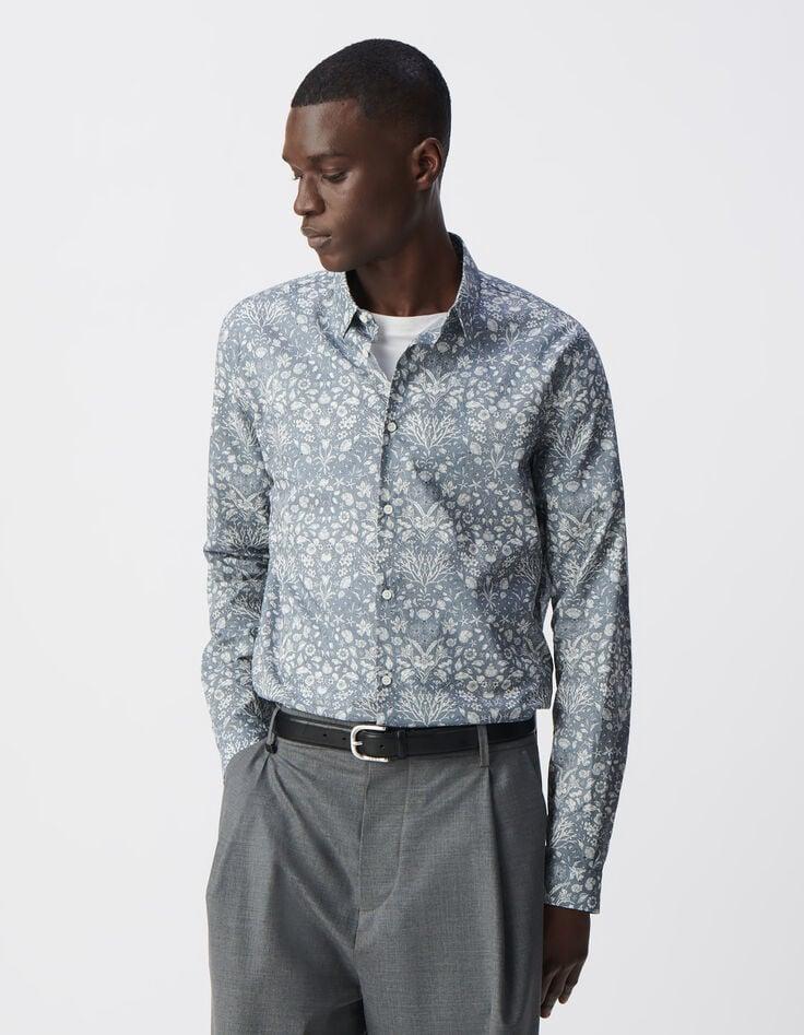 Ikks Chemise SLIM Orage Tissu Liberty Coquillages Homme