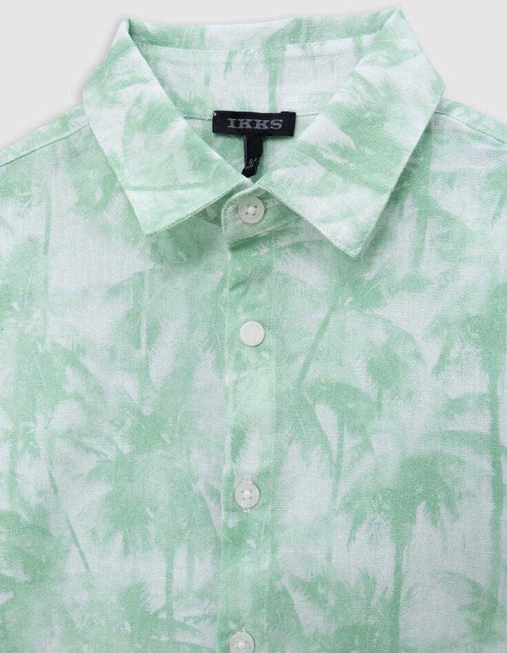 Ikks Chemise Verte Imprimé Palmiers Aquarellés Garçon