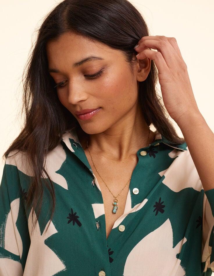 Ikks Collier Métal Jaune Avec Pendentif Perles I.Code