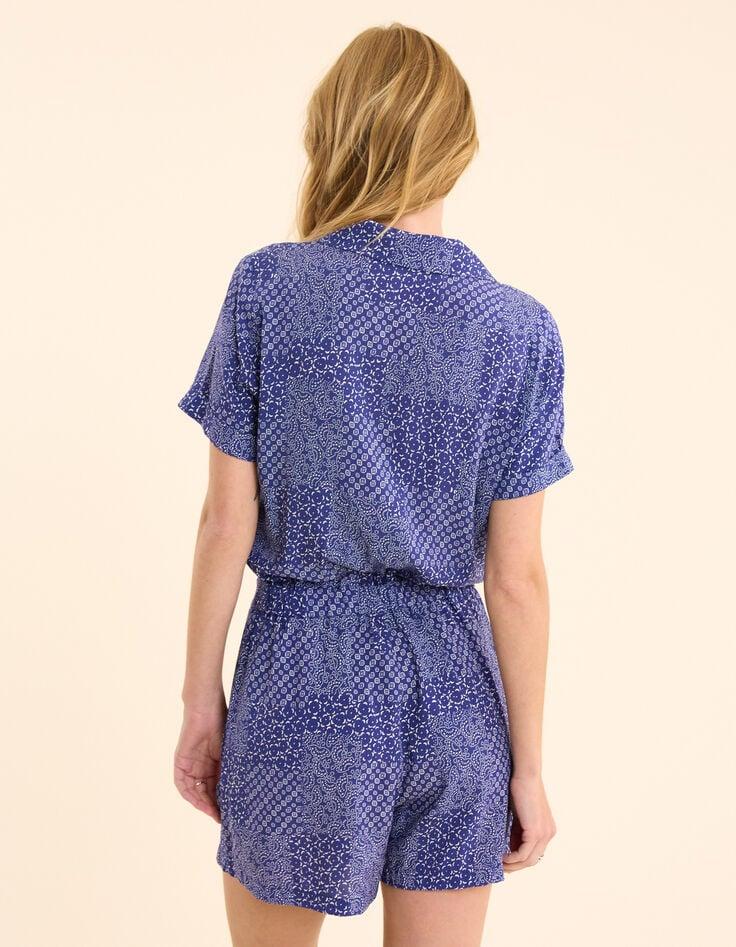 Ikks Combi-short Marine Imprimé Patchwork Graphique I.Code