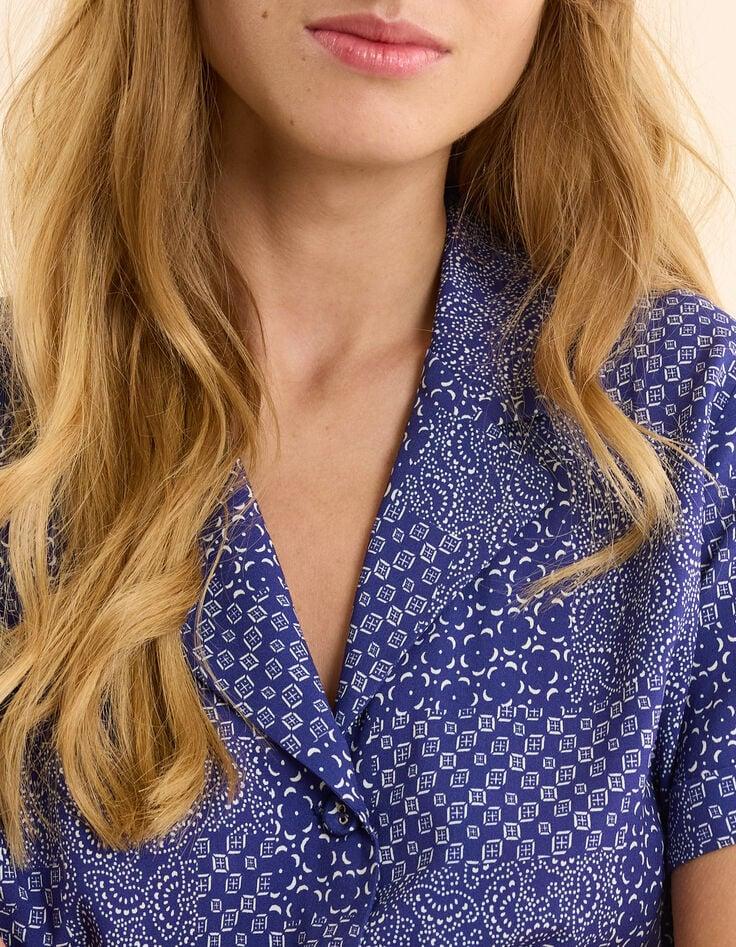 Ikks Combi-short Marine Imprimé Patchwork Graphique I.Code