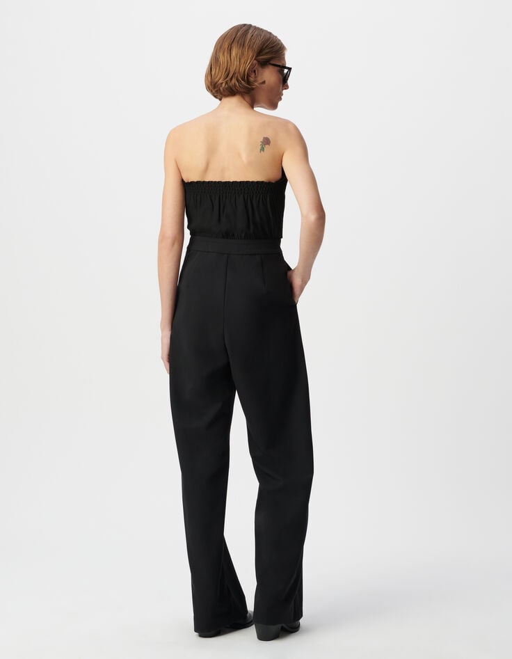 Ikks Combinaison-bustier Noire Motif Léopard Brodé Sequins Femme