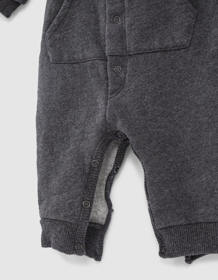 Ikks Combinaison Grise à Capuche-lunettes Molleton Bio Bébé