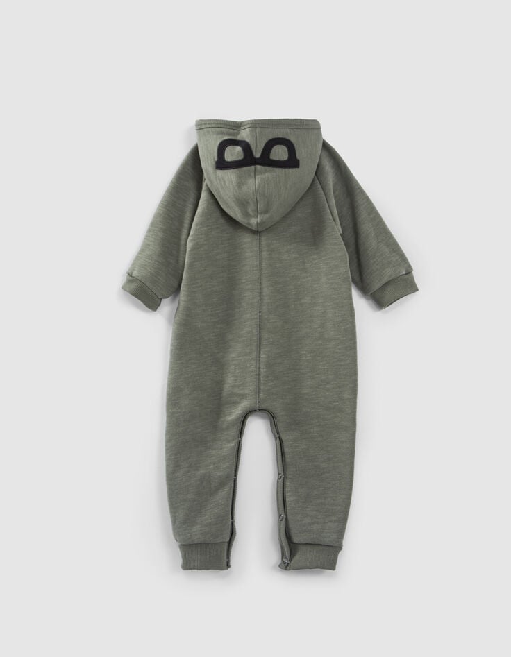 Ikks Combinaison Kaki à Capuche-lunettes Molleton Bio Bébé