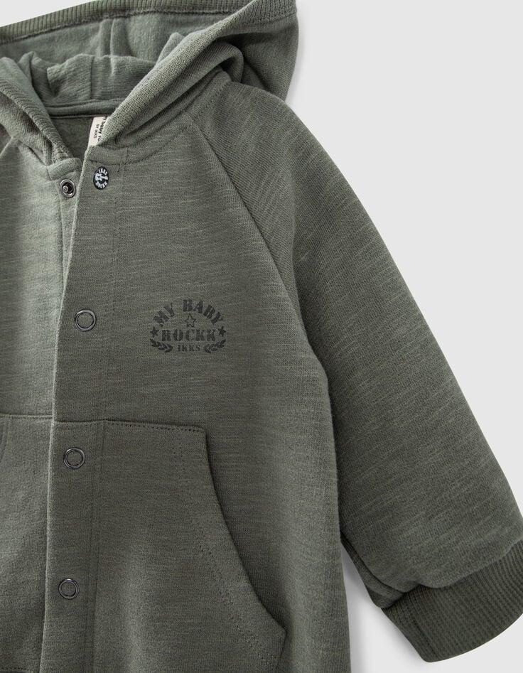 Ikks Combinaison Kaki à Capuche-lunettes Molleton Bio Bébé