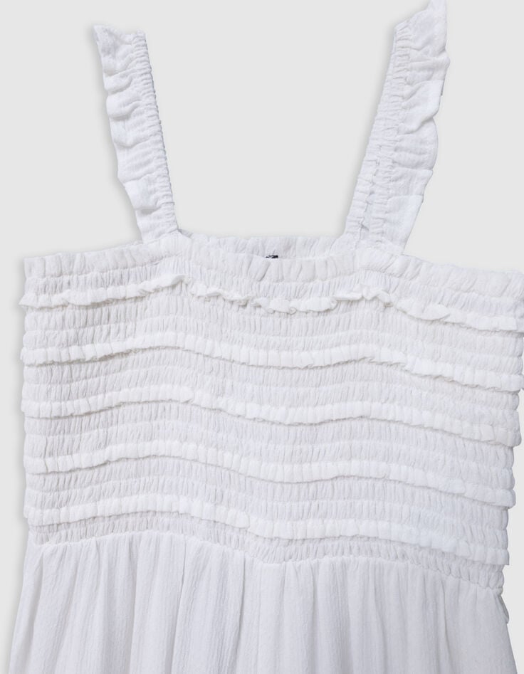 Ikks Combinaison Pantalon écrue Bustier Smocks Fille