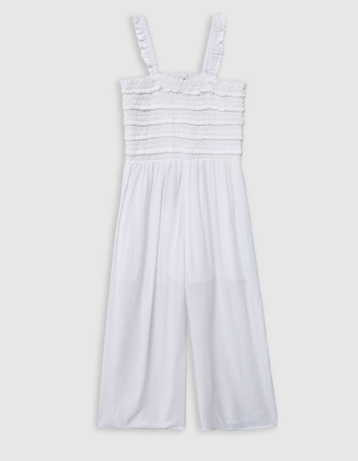 ikks Combinaison pantalon écrue bustier smocks fille