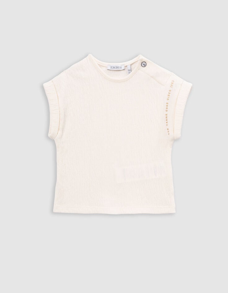 Ikks Ensemble Robe-salopette Rose Et T-shirt écru Bébé Fille