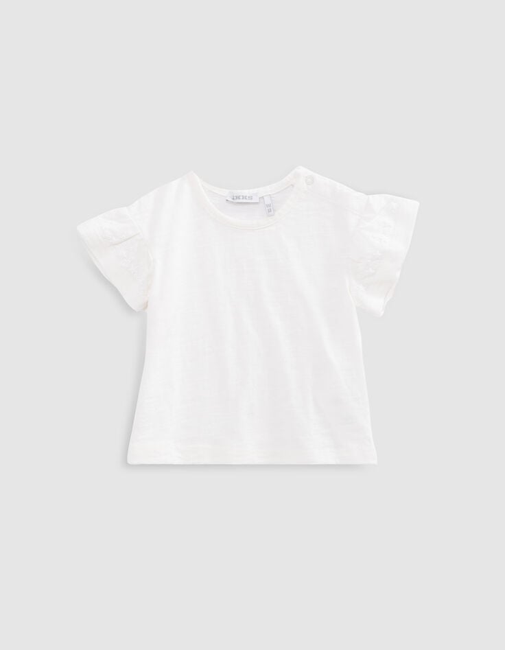 Ikks Ensemble Salopette Bleue Et T-shirt écru Bébé Fille