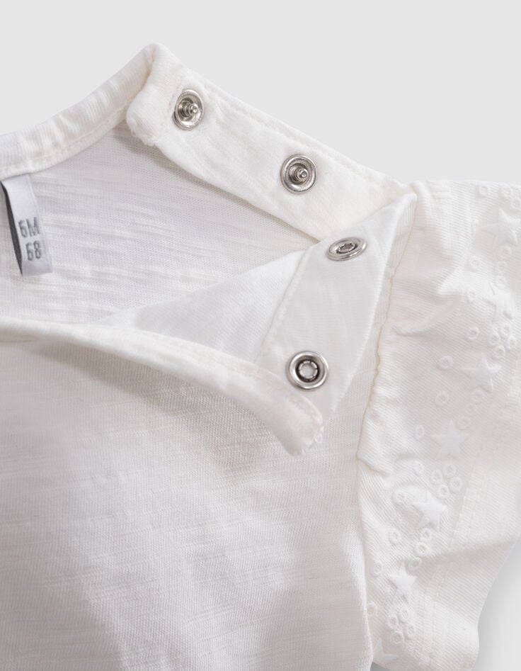 Ikks Ensemble Salopette Bleue Et T-shirt écru Bébé Fille