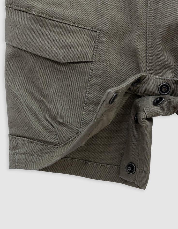 Ikks Ensemble Salopette Kaki Et T-shirt Message Bébé Garçon