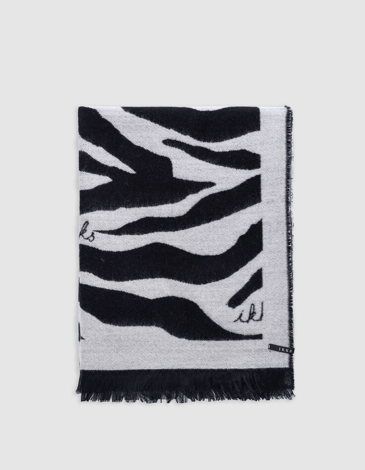 Ikks Etole Noire Jacquard Motif Zèbre Bicolore Femme