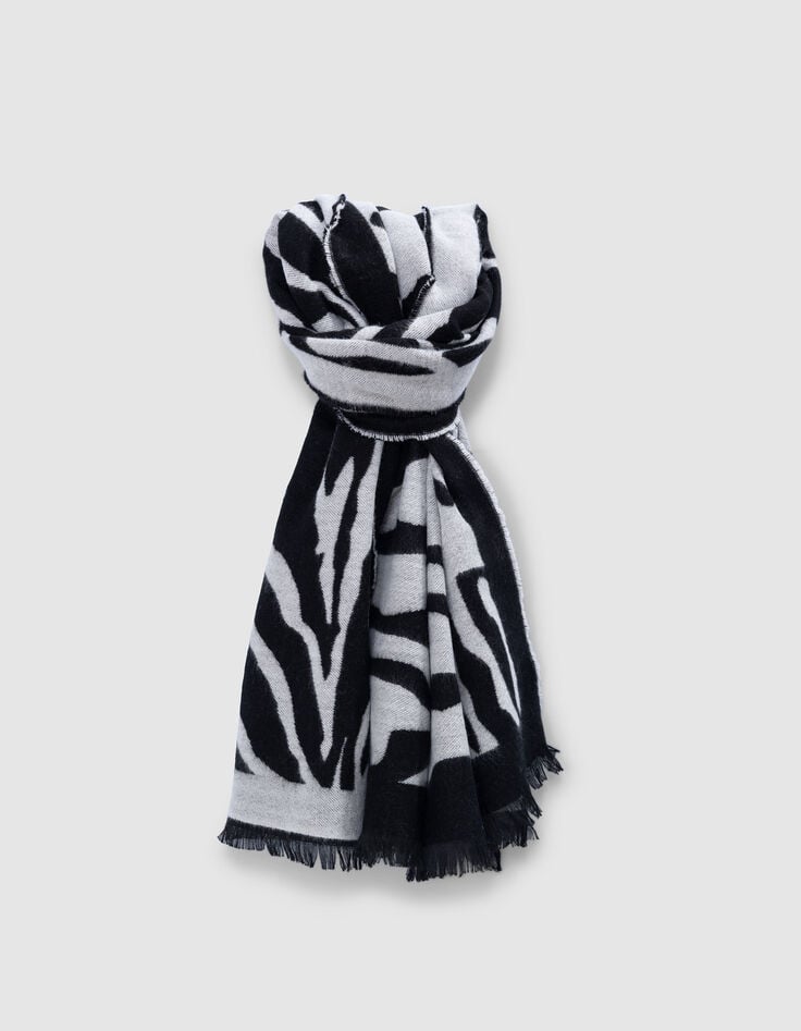 ikks Etole noire jacquard motif zèbre bicolore Femme