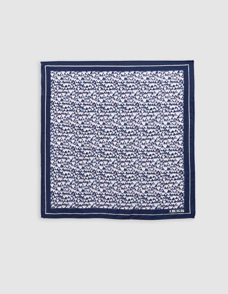 Ikks Foulard Carré Bleu Imprimé Coeurs Rouges Fille