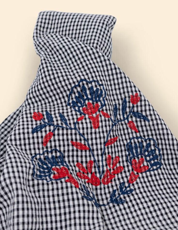 Ikks Foulard écru Motif Vichy Broderies Couleur I.Code