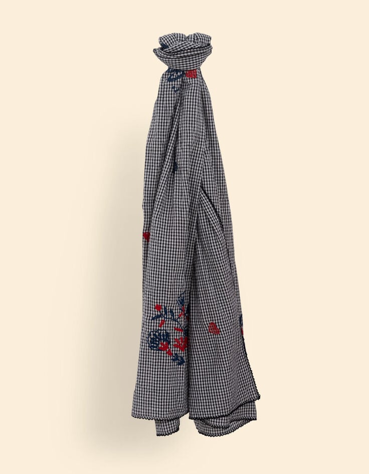 ikks Foulard écru motif vichy broderies couleur I.Code