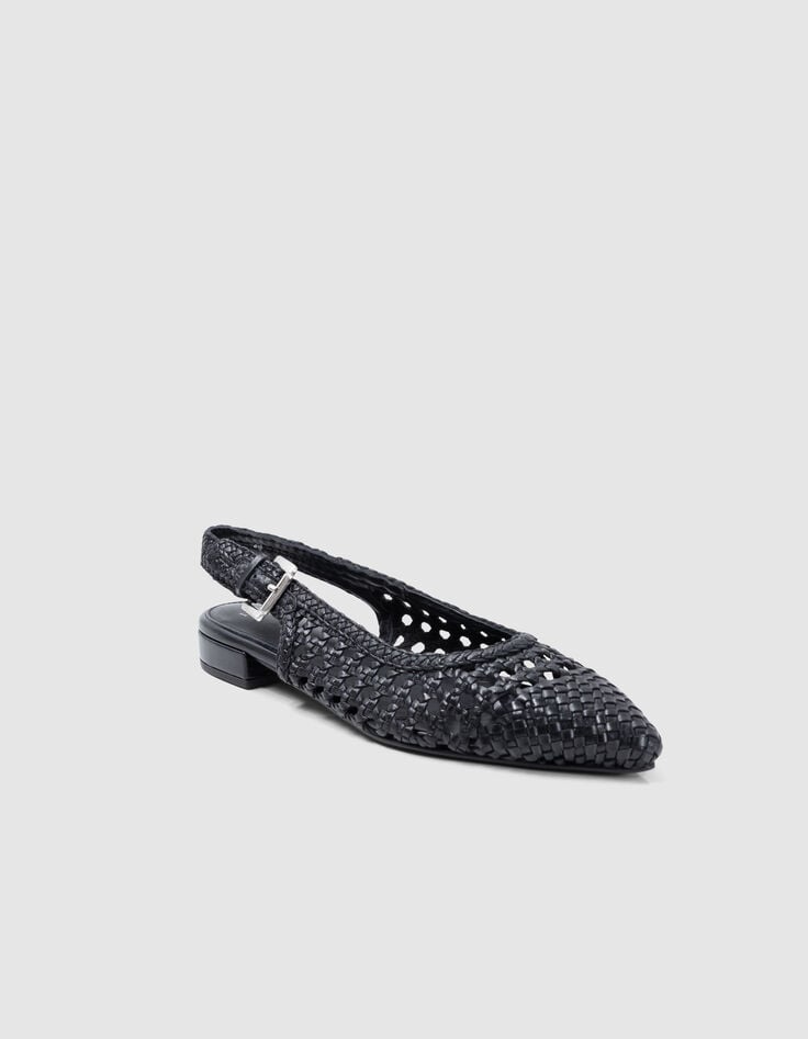 Ikks Ballerines-slingback Noires Effet Cuir