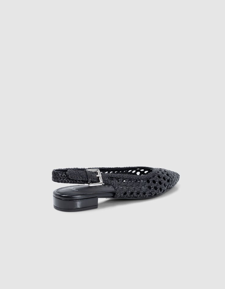 Ikks Ballerines-slingback Noires Effet Cuir
