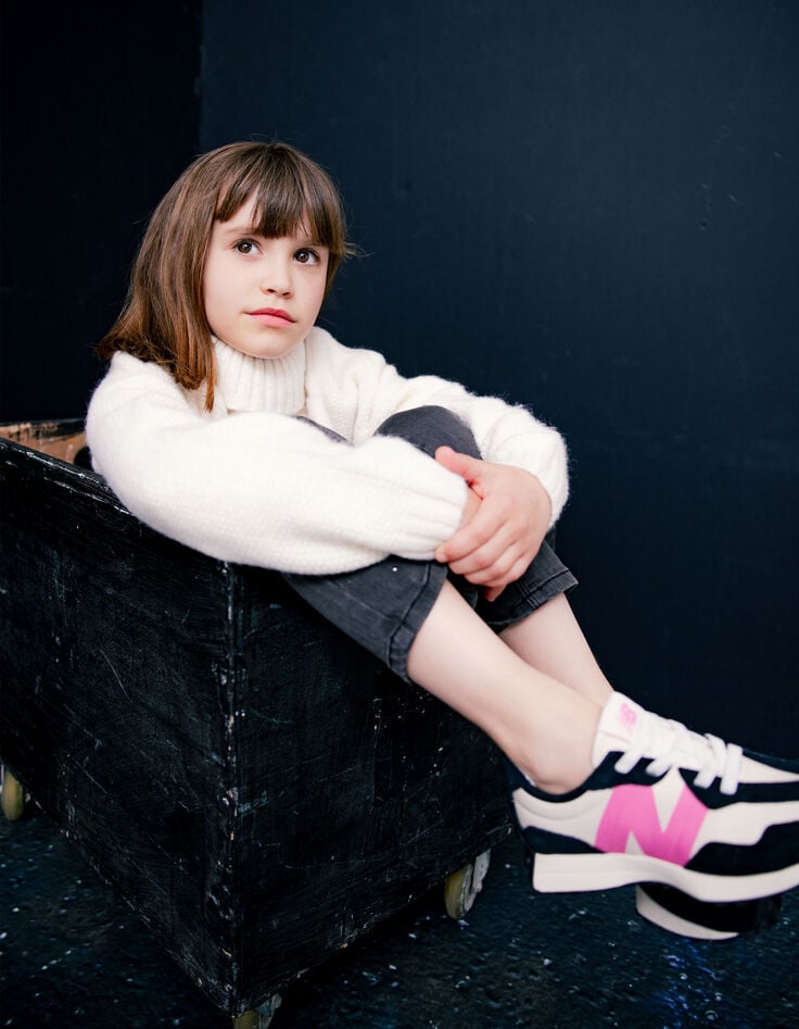 Ikks Baskets Noir écru Rose NEW BALANCE 327 Fille