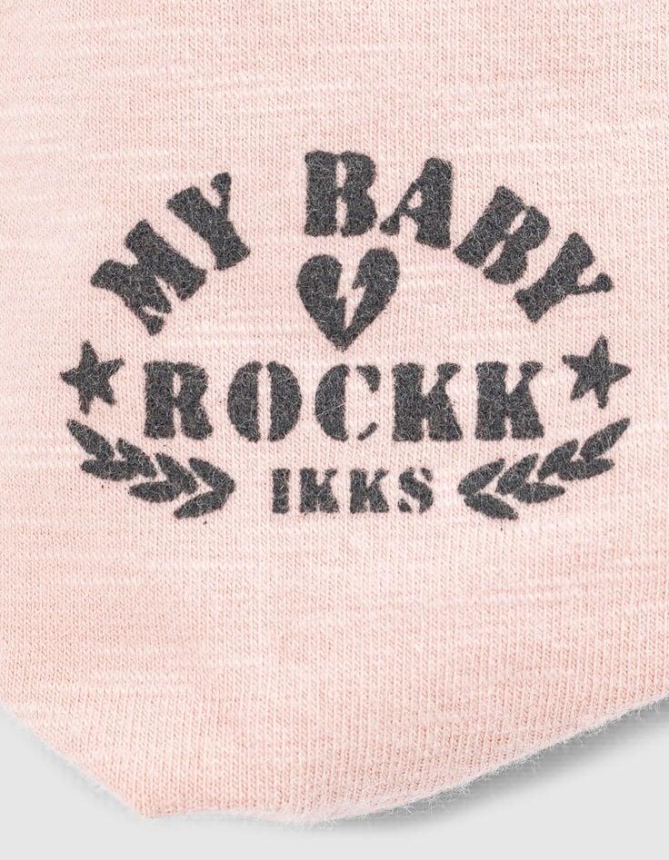 Ikks Bavoir Rose Pâle Print Rock Coton Bio Bébé