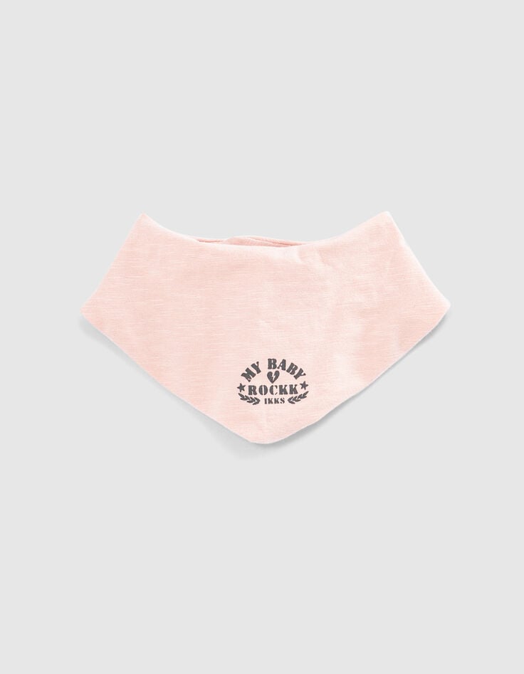 ikks Bavoir rose pâle print rock coton bio bébé