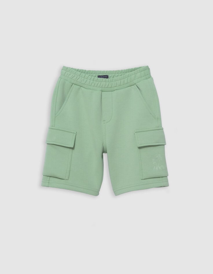 Ikks Bermuda BATTLE Vert Motif Palmier Garçon