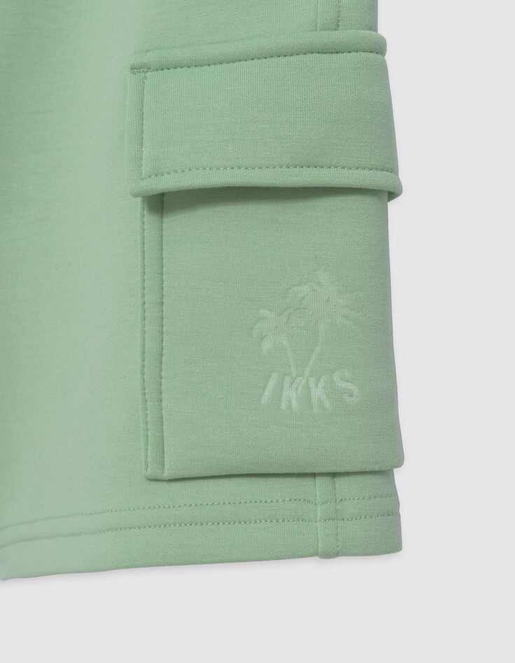 Ikks Bermuda BATTLE Vert Motif Palmier Garçon