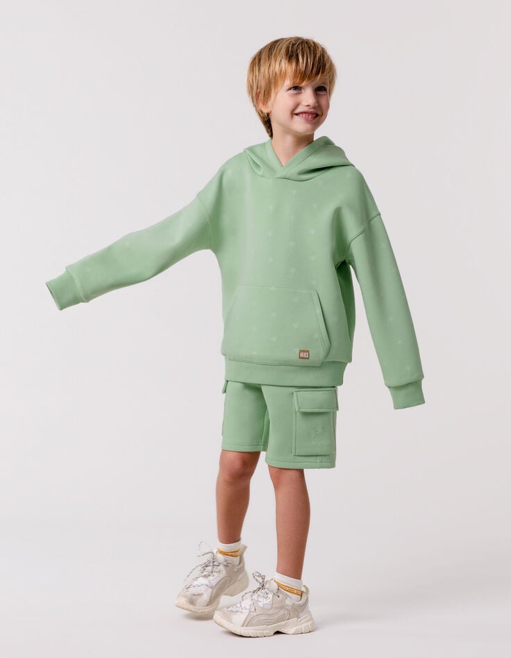 ikks Bermuda BATTLE vert motif palmier garçon