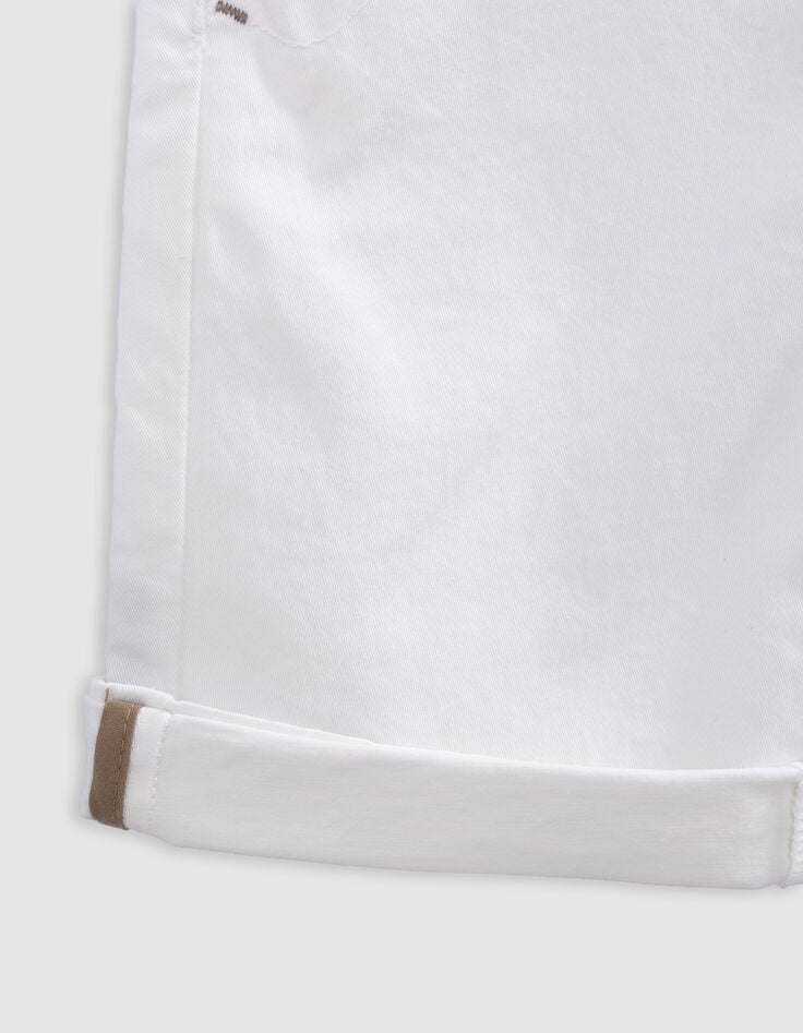 Ikks Bermuda Blanc Ceinture Contrastée Garçon