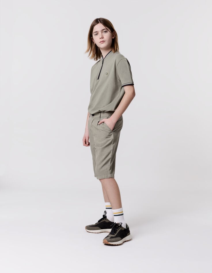 ikks Bermuda CHINO kaki garçon