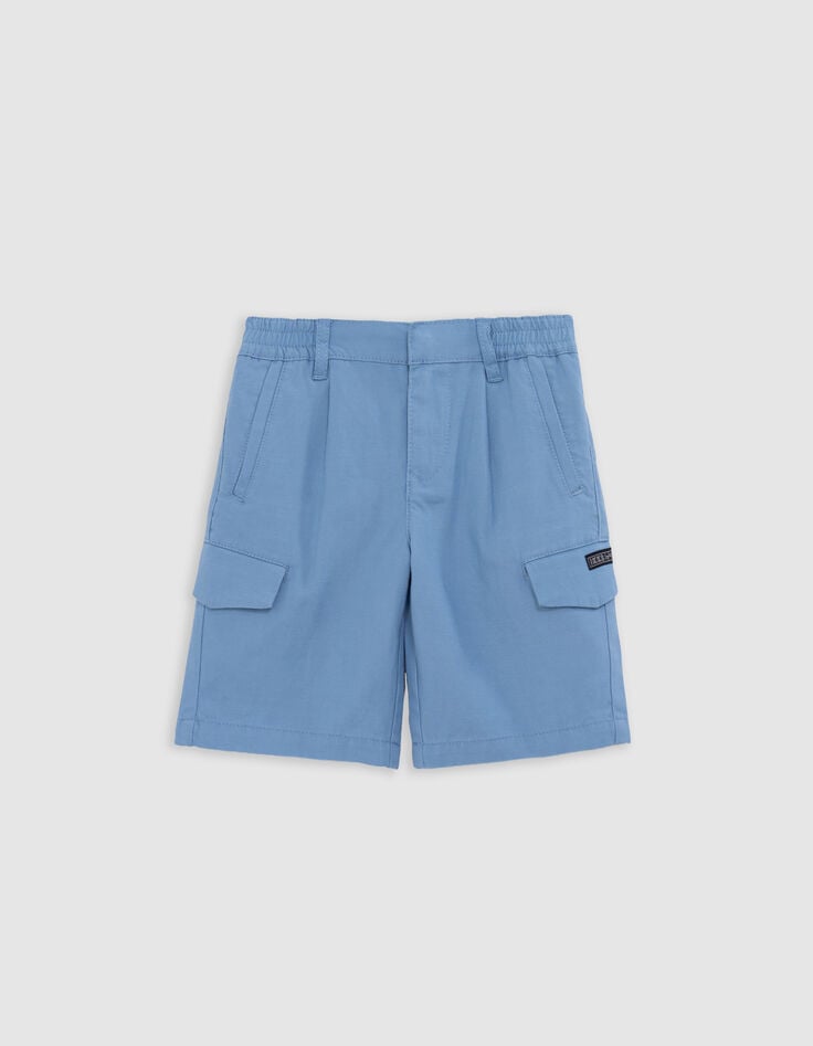 Ikks Bermuda CHINO LOOSE Bleu Mix Lyocell Garçon