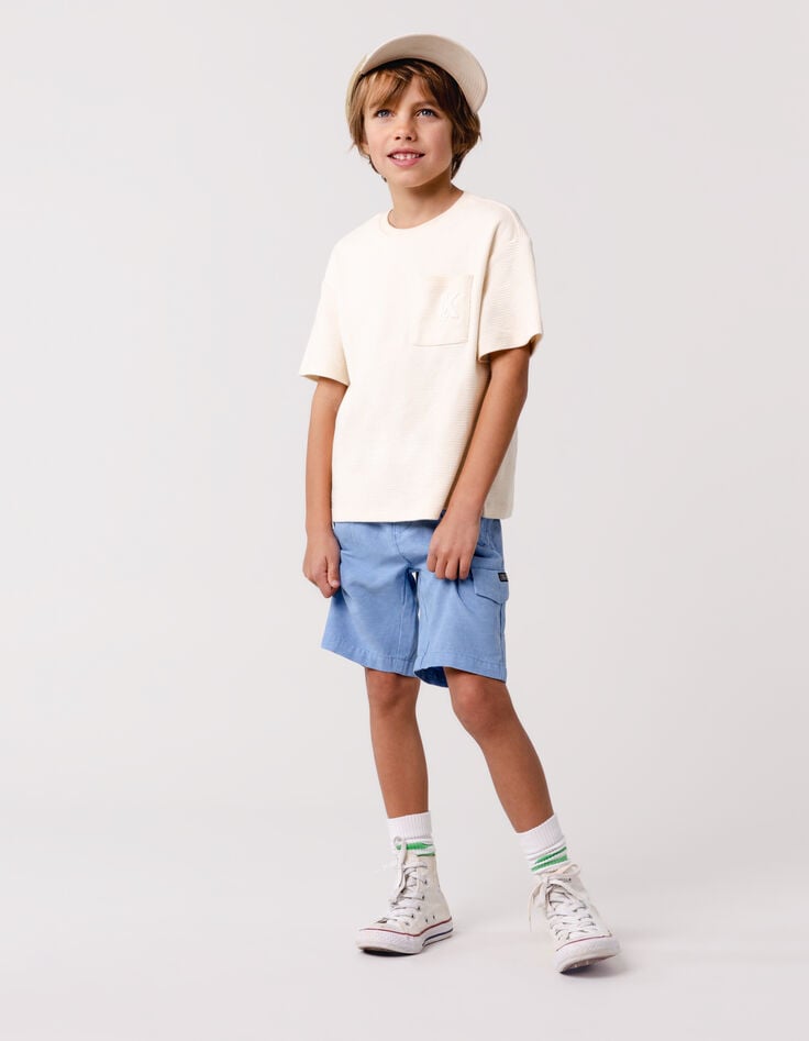 ikks Bermuda CHINO LOOSE bleu mix Lyocell garçon