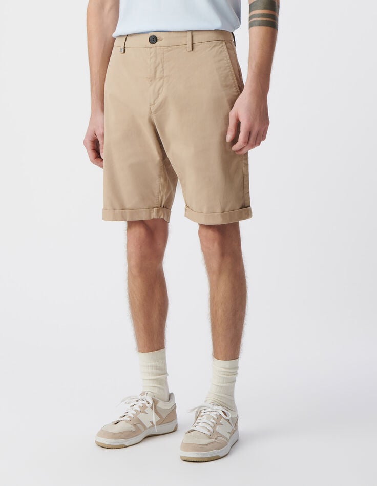 Ikks Bermuda CHINO TAPERED Sable Homme