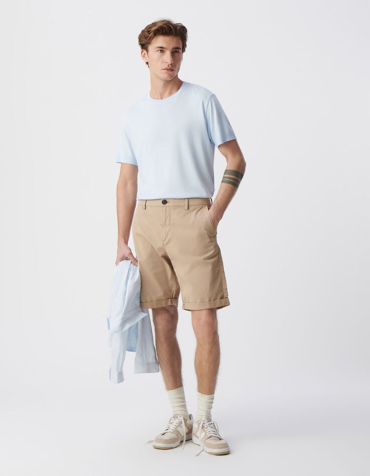 ikks Bermuda CHINO TAPERED sable Homme