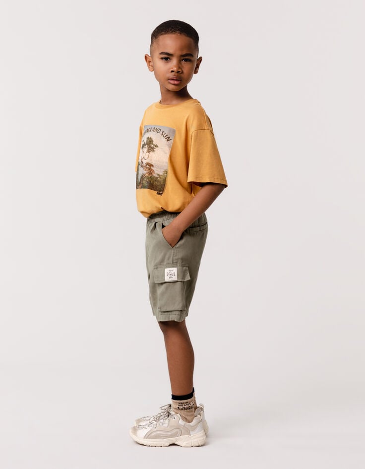 ikks Bermuda JOGGER kaki mix Lyocell garçon