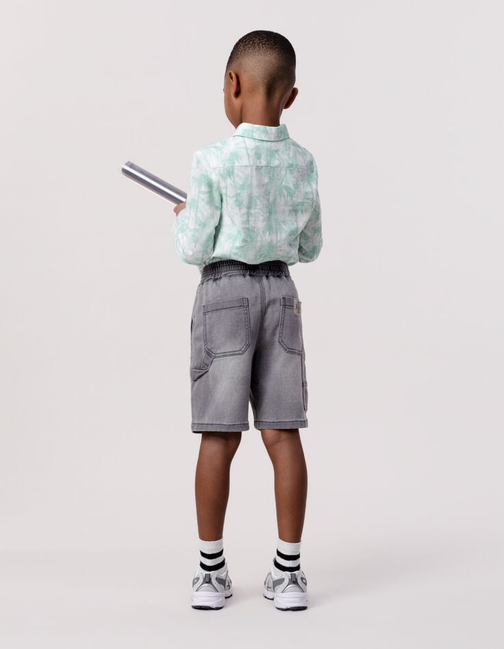 Ikks Bermuda JOGGER LOOSE Gris Waterless Garçon