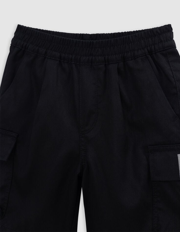 Ikks Bermuda JOGGER Noir Mix Lyocell Garçon