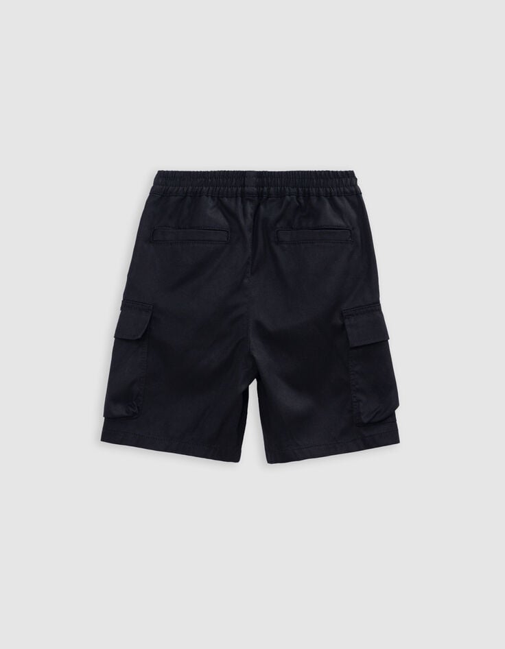 Ikks Bermuda JOGGER Noir Mix Lyocell Garçon