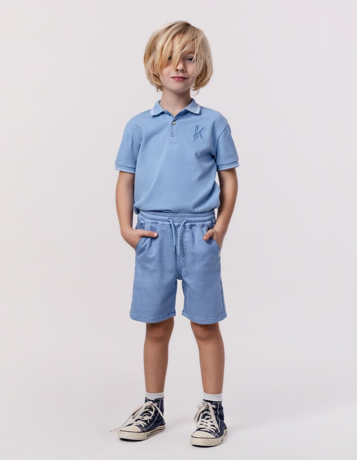 ikks Bermuda LOOSE bleu en maille garçon