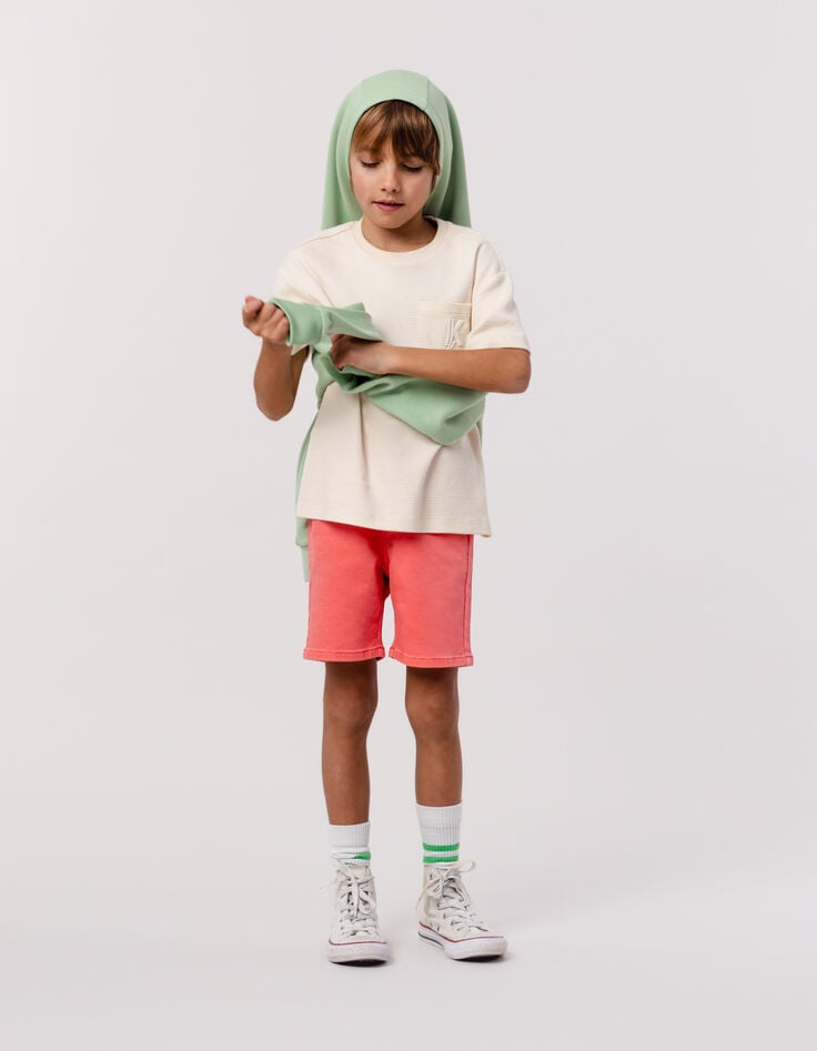 ikks Bermuda LOOSE rouge en maille garçon