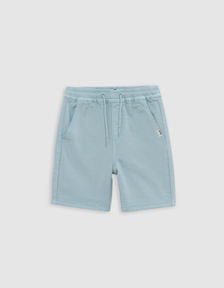 Ikks Bermuda LOOSE Vert D'eau En Maille Garçon