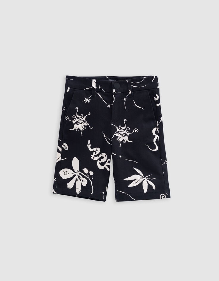 Ikks Bermuda Noir Imprimé Maxi Astro Garçon